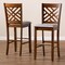 Baxton Studio Jason Grey Upholstered and Walnut Wood 2-Piece Bar Stool Set 167-10852 - alternate 6
